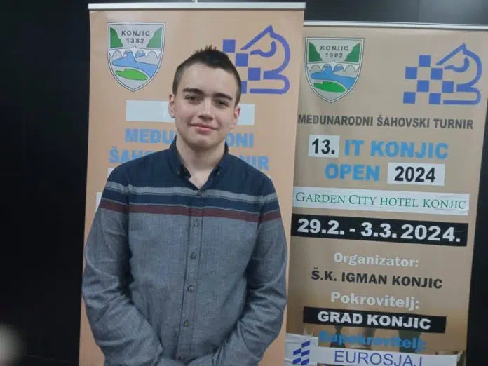 Pobjednik turnira 1709504725 Pobjednik Turnira Konjic Open 2024 Je Sesnaestogodisnji Fide Majstor Sanjin