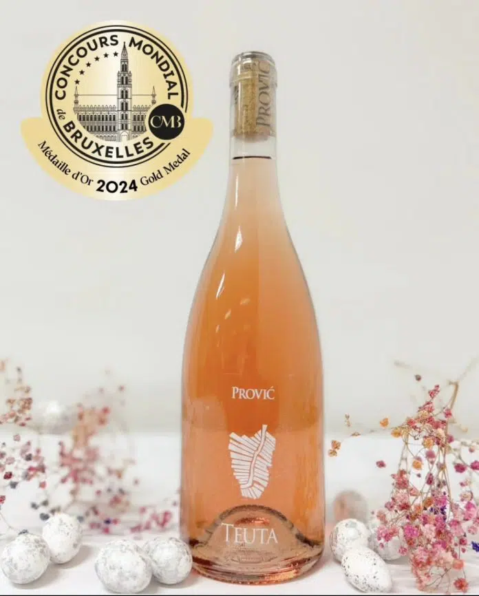 Vino Teuta Vinarije Provic Osvojilo Zlatnu Medalju