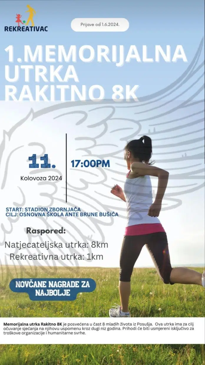 NAJAVA: 1. MEMORIJALNA UTRKA RAKITNO 8K U ČAST 8 MLADIH 1713628811 Najava 1 Memorijalna Utrka Rakitno 8K U Cast 8 Mladih