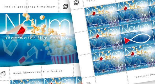 Neum Podvodni Filmski Festival kao motiv na poštanskoj marki HP 1718349142 Neum Podvodni Filmski Festival Kao Motiv Na Postanskoj Marki Hp