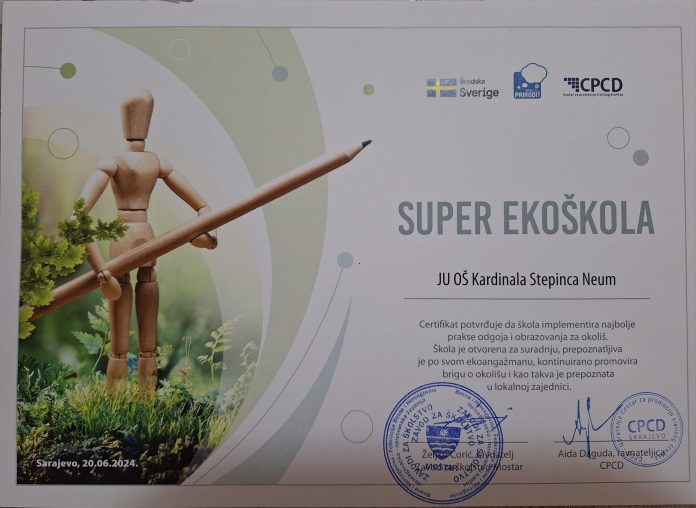 1718914954 Osnovnoj Skoli Kardinala Stepinca Dodijeljen Prestizni Status Super Eko Skole