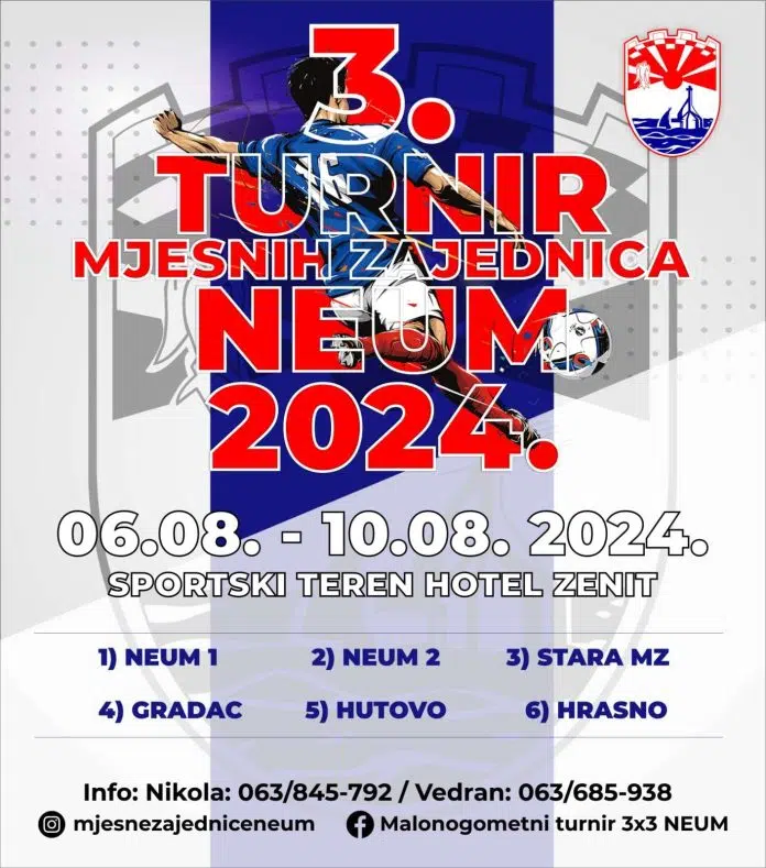 NAJAVLJEN: Treći turnir mjesnih zajednica općine Neum Najavljen Treci Turnir Mjesnih Zajednica Opcine Neum