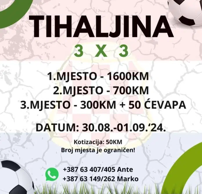 Najava: Prvi Tihaljina futsal turnir u formatu 3x3 Najava Prvi Tihaljina Futsal Turnir U Formatu 3X3