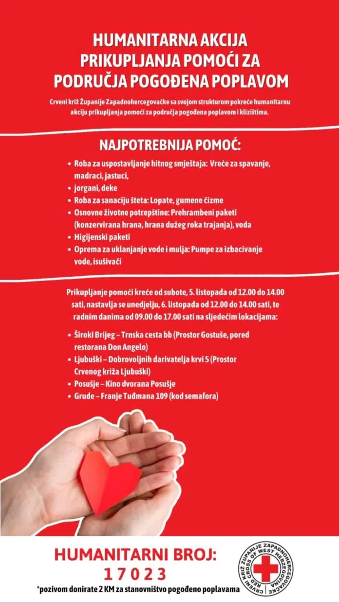 Crveni Kriz Zzh Pokrenuo Humanitarnu Akciju Za Prikupljanje Pomoci Za