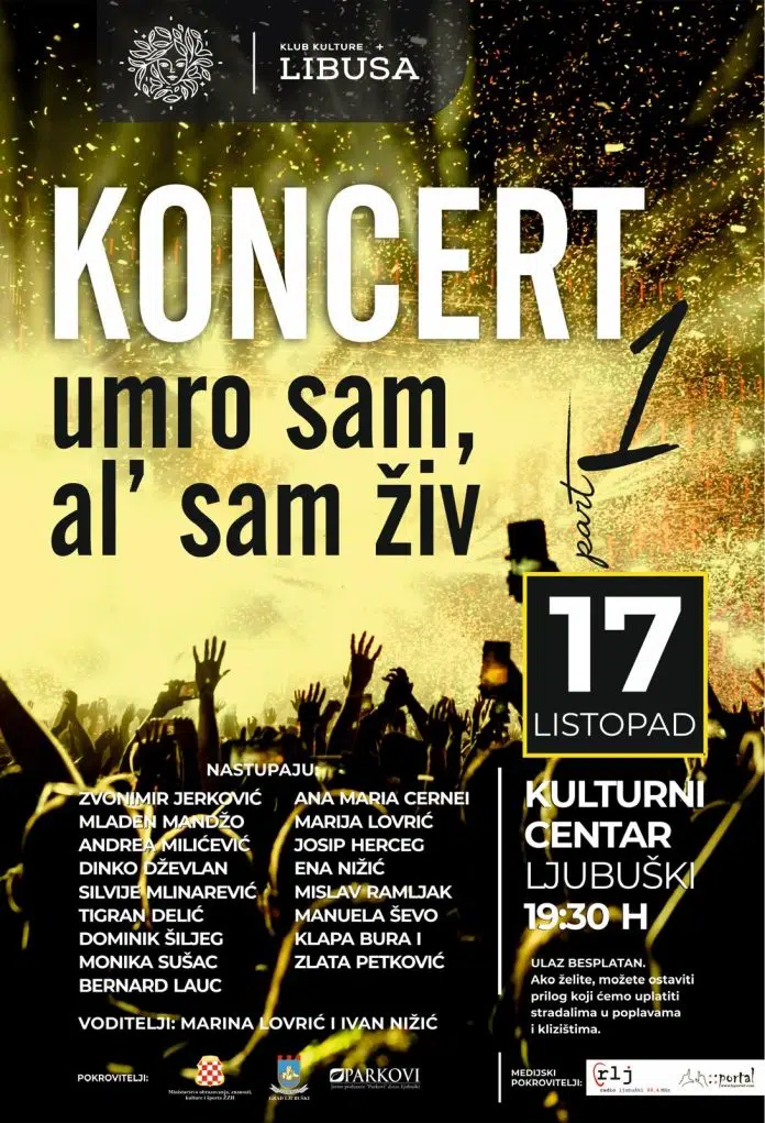 Ljubuški: Koncert za sjećanje u četvrtak 17.10. Ljubuski Koncert Za Sjecanje U Cetvrtak 1710
