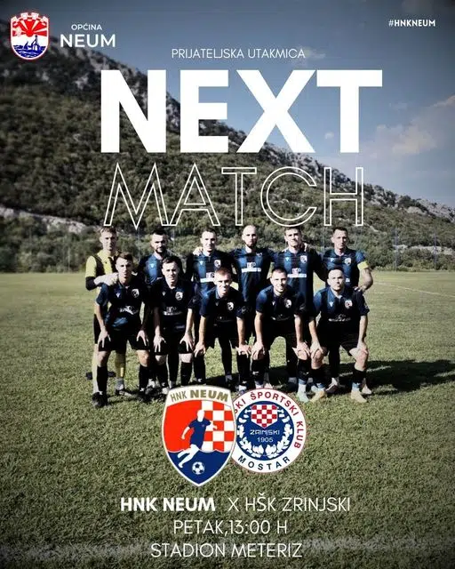 NAJAVA: Prijateljska utakmica HNK Neum- HŠK Zrinjski Mostar