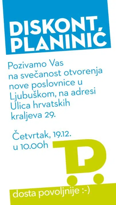 Sutra svečano otvorenje Diskonta Planinić