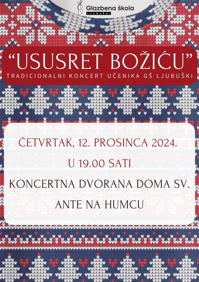Tradicionalni božićni koncert učenika Glazbene škole Ljubuški