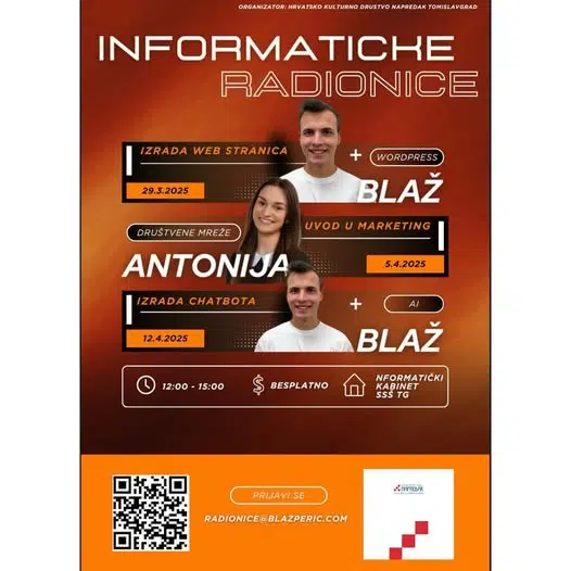 INFORMATIČKE radionice u Tomislavgradu: naučite izradu web stranica, digitalni marketing