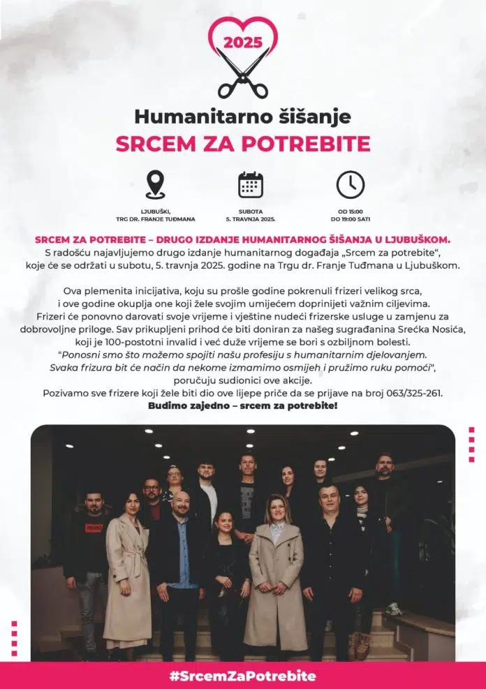 Ljubuški frizeri šišaju za Srećka: Humanitarna akcija ”Srcem za potrebite”