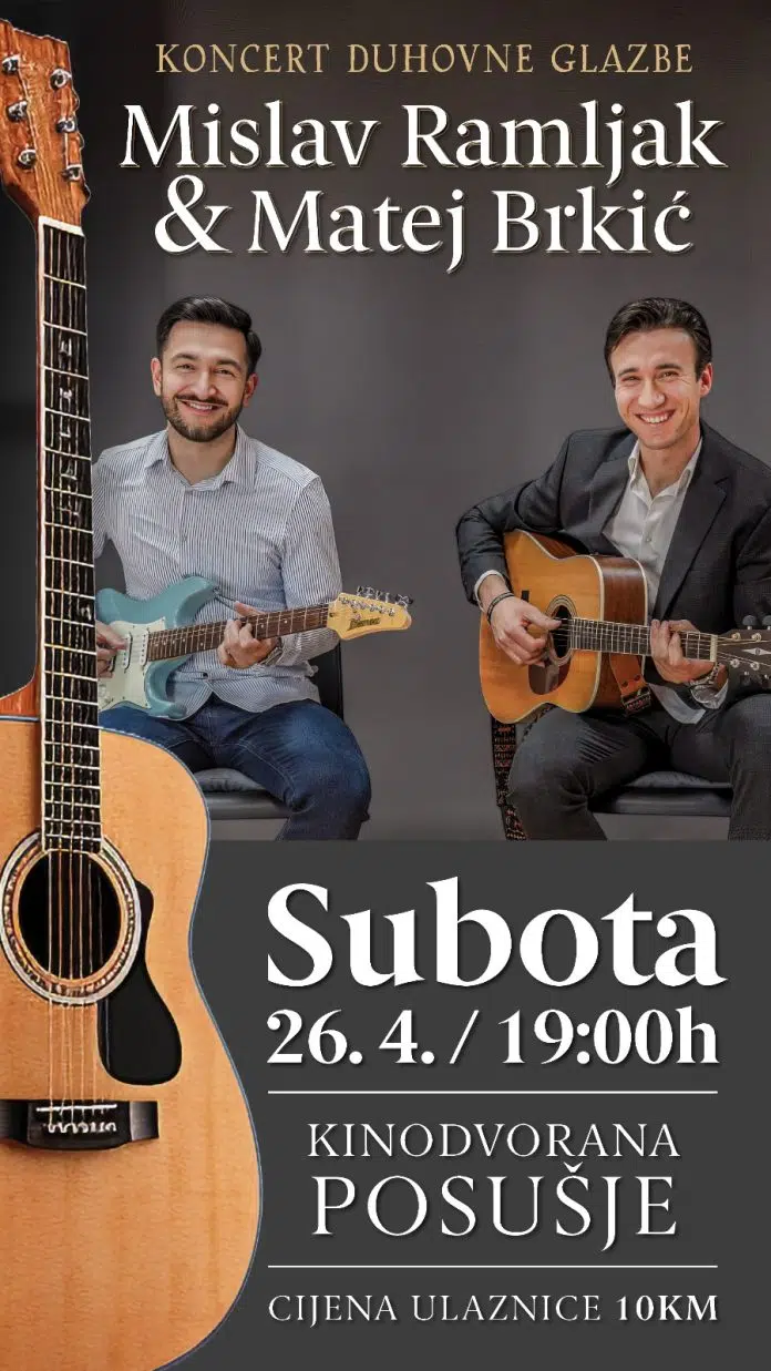 Mislav Ramljak i Matej Brkić pozivaju na duhovni koncert u