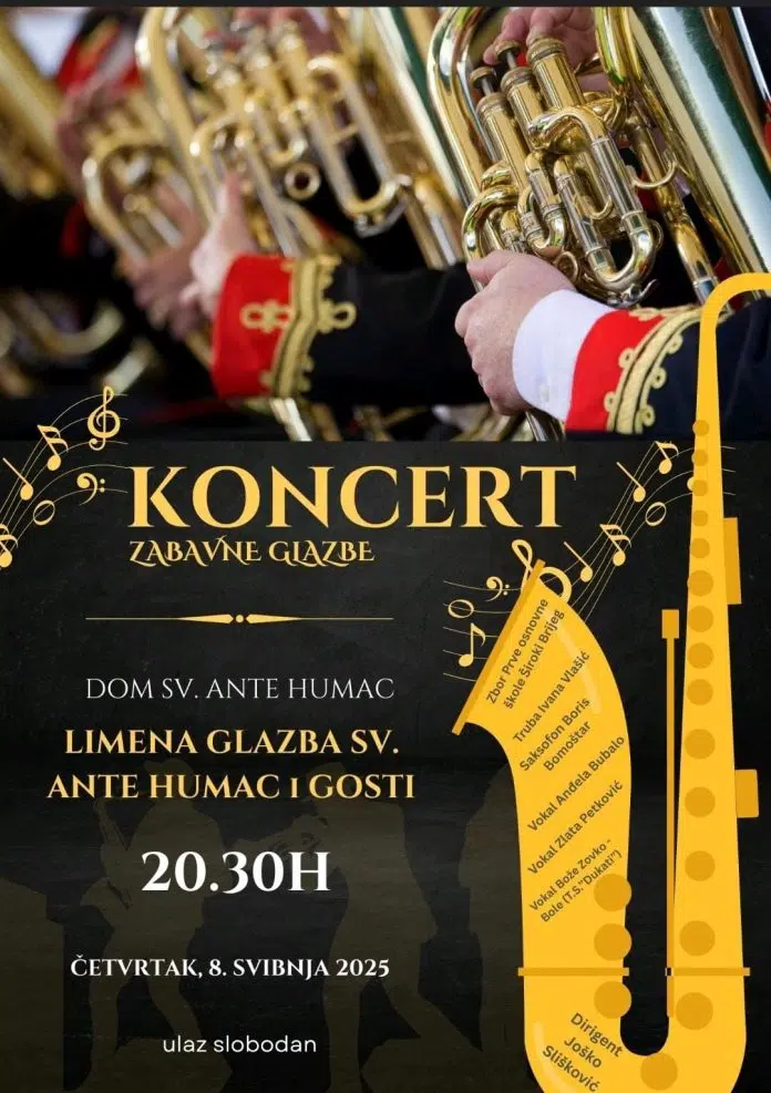 Limena glazba Sv.Ante Humac priređuje koncert