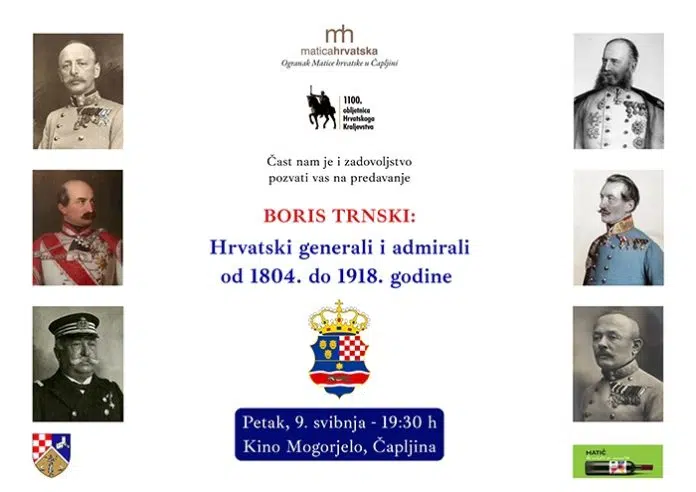 Čapljina: Predavanje o hrvatskim generalima i admiralima od 1804. do