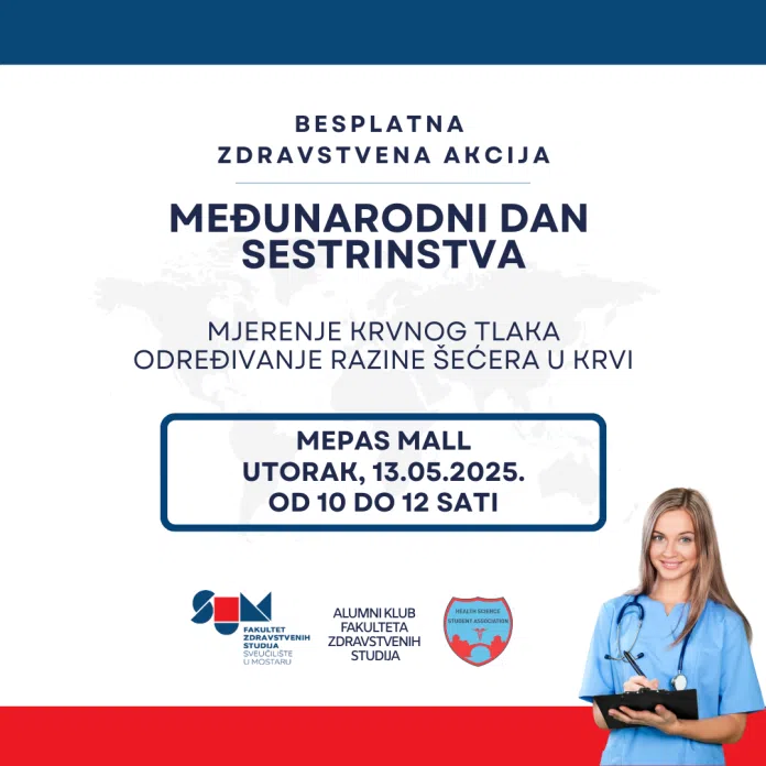 NAJAVA: Uz Međunarodni dan sestrinstva Fakultet zdravstvenih studija organizira besplatnu
