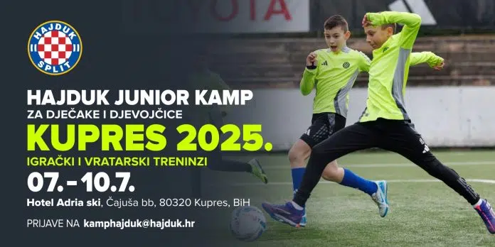Prijavite se na Hajduk junior kamp Kupres 2025. za igrače