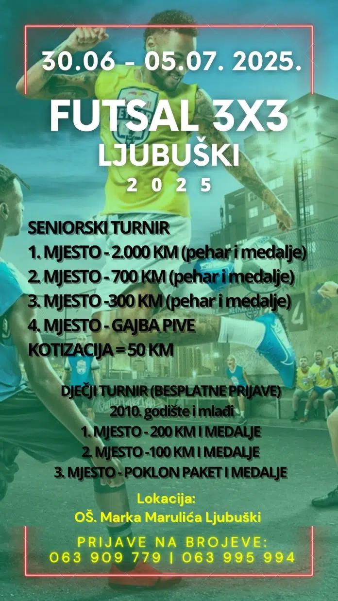 Danas počinje 5. Futsal 3×3 Ljubuški – 84 ekipe i