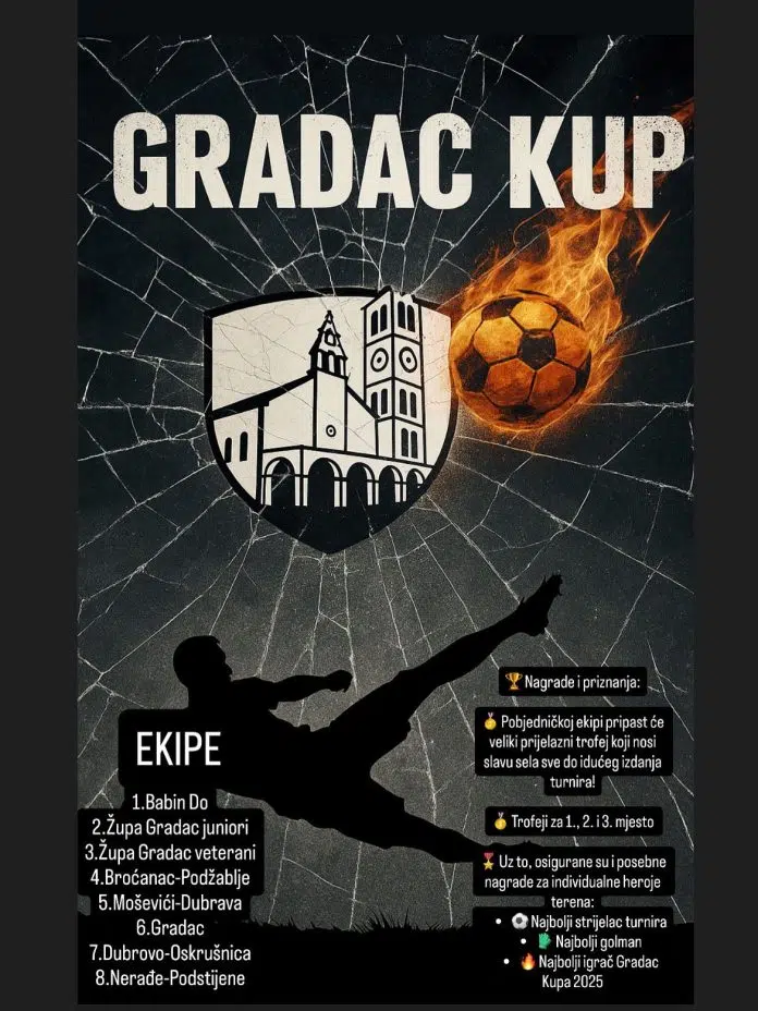 Najavljujemo prvi malonogometni turnir “Gradac Kup”