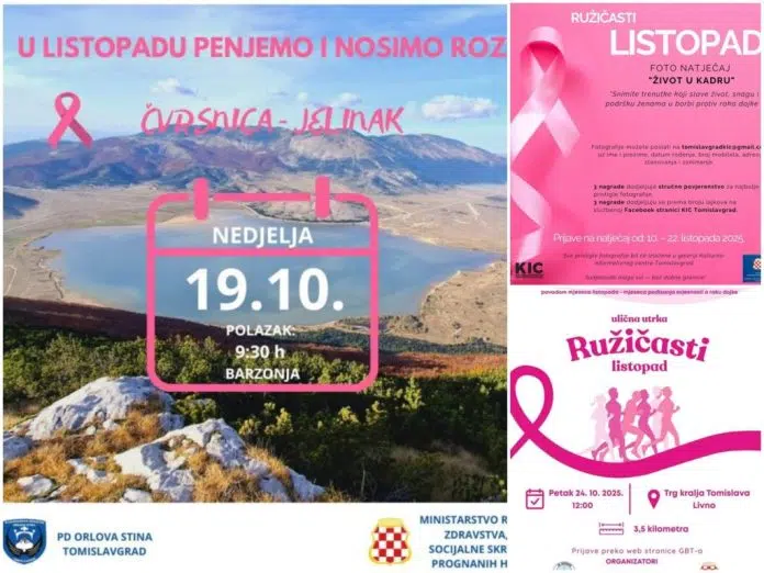 “Ružičasti listopad” u Hercegbosanskoj županiji obilježava se nizom aktivnosti