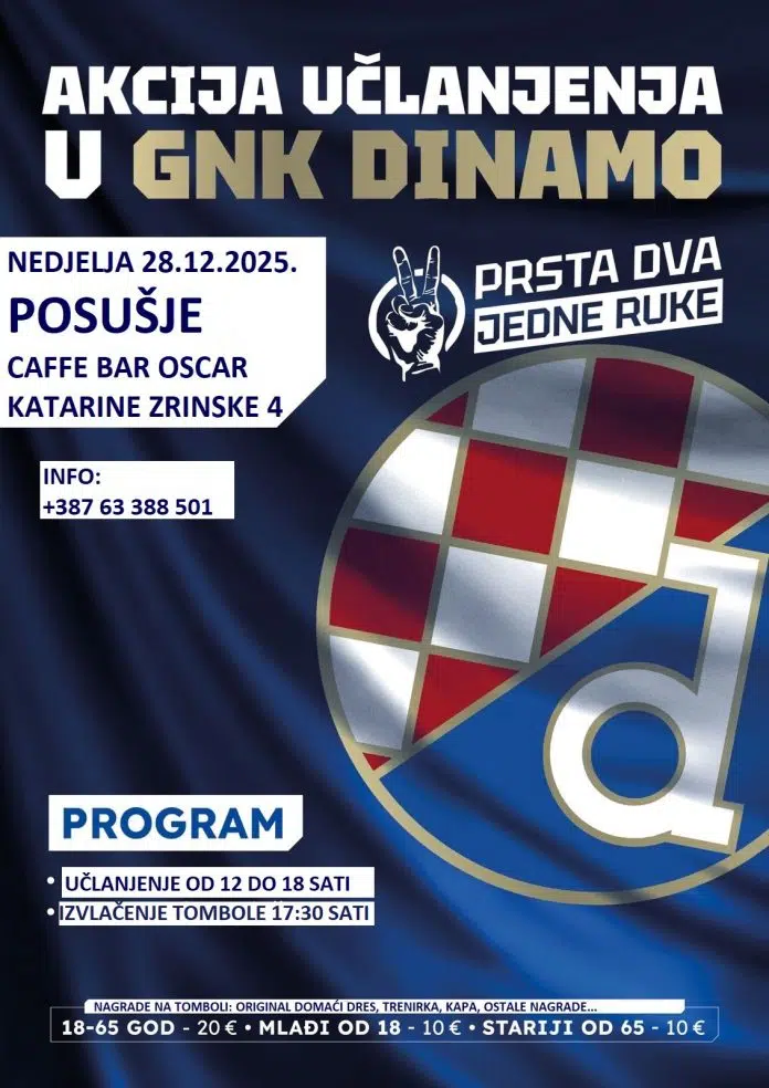 Akcija učlanjenja u GNK Dinamo ove nedjelje u Posušju