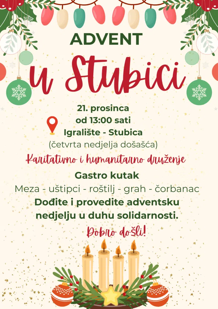 Humanitarni advent u Stubici: Sav prihod namijenjen obiteljima iz župe