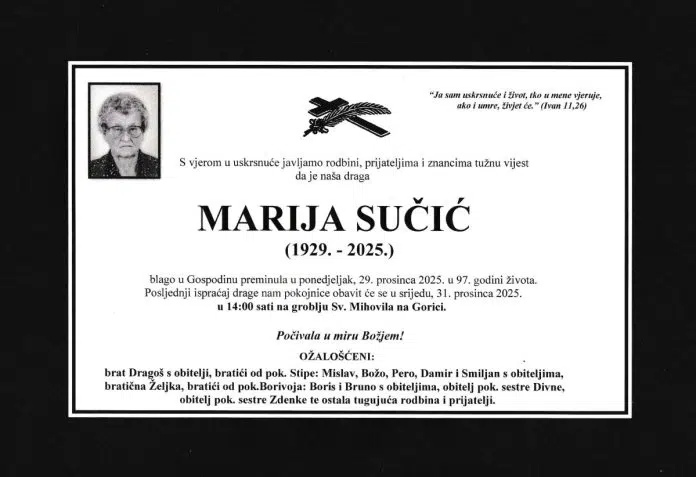 Prim. dr. Ivica Mamić: U sjećanje na Mariju, našu Sučićku