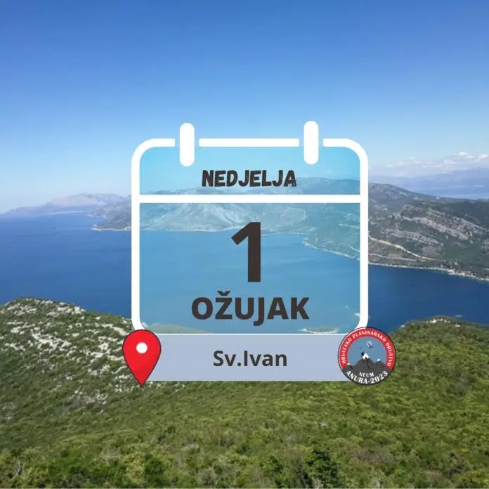 Hrvatsko planinarsko društvo Anura 2023 poziva na izlet na vrh