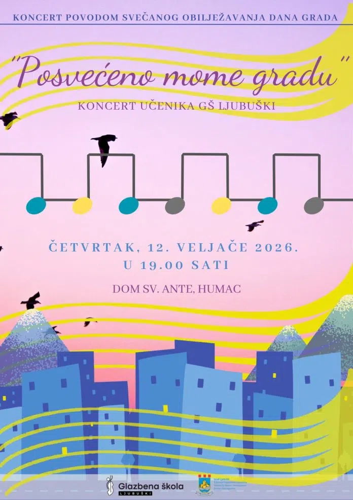 Koncert učenika Glazbene škole Ljubuški u četvrtak u Domu sv.Ante