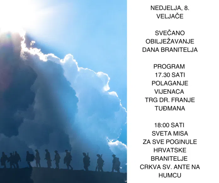 Svečano obilježavanje Dana branitelja u nedjelju 8.veljače