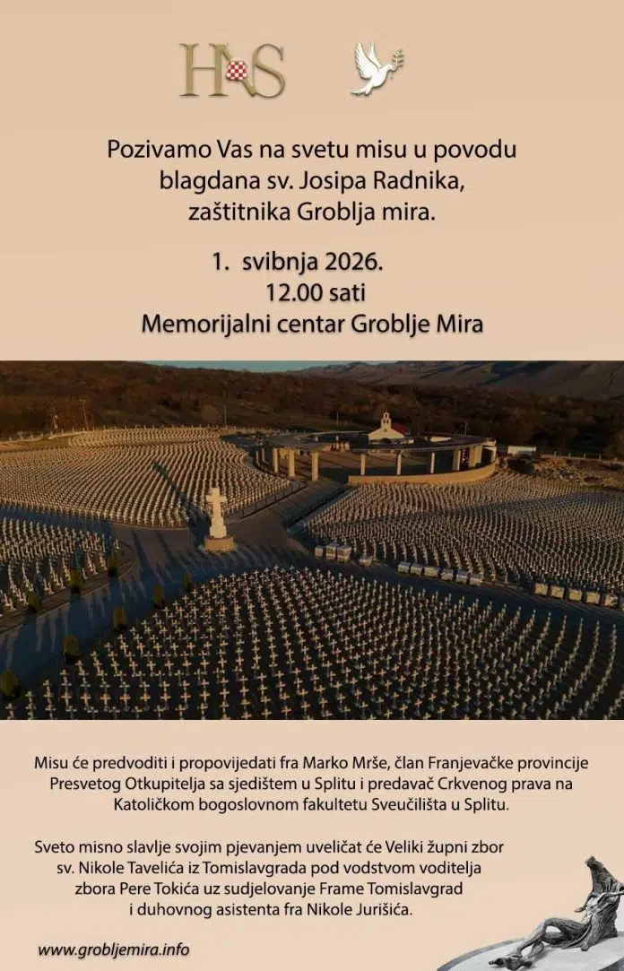 Sveta misa na Groblju mira 1. svibnja u organizaciji Hrvatskog