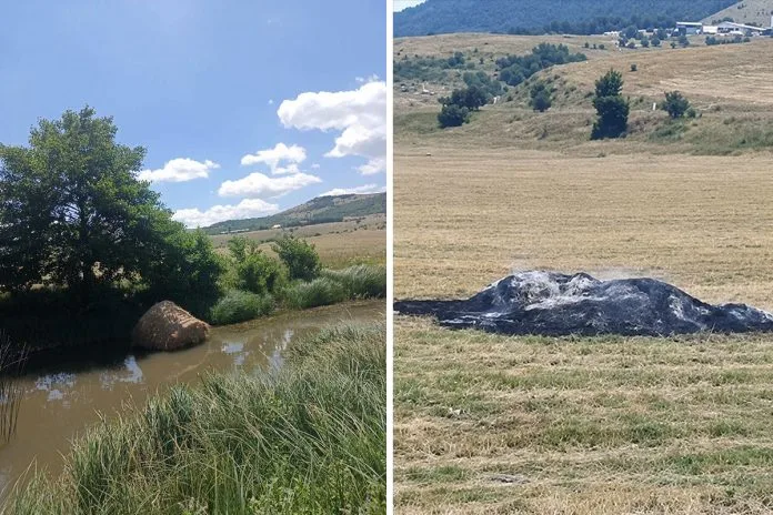 U Šujici zapalili bale sijena, dio bacili u rijeku: Vlasnik