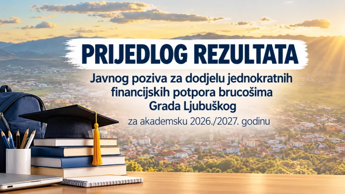 Prijedlog rezultata Javnog poziva za dodjelu jednokratnih financijskih potpora brucošima